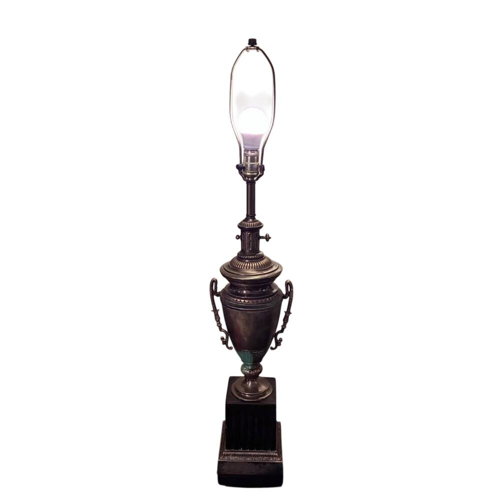 Vintage Neoclassical Urn Table Lamp – Brass & Patina Finish